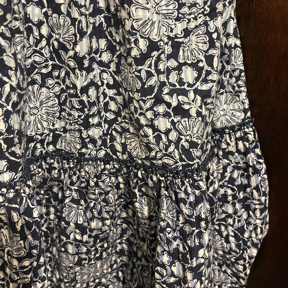 Vineyard Vines Brand Women's Medium Tiered Seersucker Blue & White Floral Dress - Picture 7 of 10